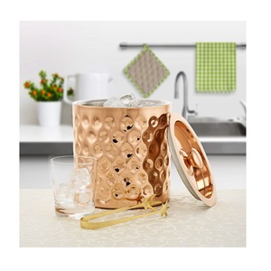<b>Small</b> Weight Copper Finished Stainless Steel Ice Bucket Manufacturer Customized Fancy Design Champagne Metal Ice Bucket Supplier - Product Image 4
