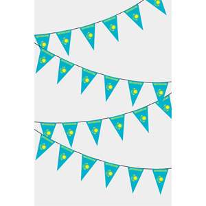 Guirlande de drapeaux triangulaires du Kazakhstan pour décorations de fête - Product Image 1
