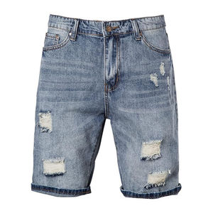 Wholesale Streetwear Vintage Washed Ripped Denim Jean <b>Shorts</b> Manufacturer Custom <b>Baggy</b> Blank Jeans <b>Short</b> <b>Men</b> OEM Serviced - Product Image 1