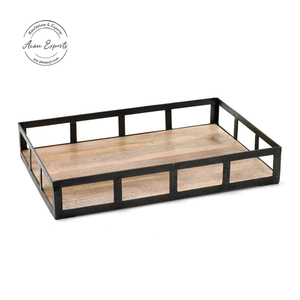 Bandeja Grande de Madera Hecha a Mano al por Mayor de Fábrica con Acabado Esmaltado Premium para Centro de Mesa - Product Image 3