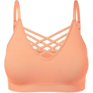 เสื้อชั้นในกีฬาผู้หญิงแบบไขว้ด้านหน้า ไร้ตะเข็บ เนื้อนุ่ม ไนลอนผสมสแปนเด็กซ์ สำหรับโยคะ ฟิตเนส ออกกำลังกาย รับผลิตตามแบบ สีและขนาดตามสั่ง - Product Image 1