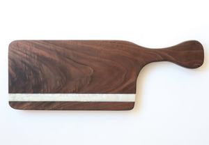 Tabla de cortar de mármol y madera de estilo clásico con asa, plato de mármol de madera de Venta caliente, tablero de queso con forma rectangular y logotipo personalizado - Product Image 6