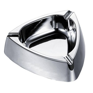 Cendrier en acier inoxydable argenté poli miroir, cendrier de luxe portable antidérapant pour bureau et maison, cendrier sans fumée pour cigares, cendrier antirouille - Product Image 5