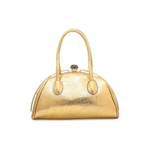 Golden Simple Style Evening <b>Clutch</b> Purse Half-Moon Square Pattern <b>Wedding</b> Party Bag with Pearl Decoration Bridal P35830 - Product Image 1