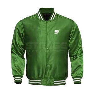 Veste universitaire en satin de haute qualité pour hommes adultes, col montant, devant léger, doublure matelassée écologique, veste d'hiver pour hommes - Product Image 2