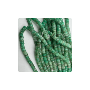 Perles de pierres précieuses 100% naturelles de qualité supérieure en chrysoprase verte facettée, brin de 14 pouces, 8-10 mm, faites à la main - Product Image 1