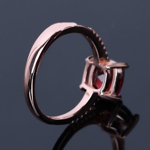 Anillo de Compromiso de Plata de Ley 925 Hecho a Mano con Granate, Piedra de Nacimiento de Enero, Joyería Fina, Anillo de Promesa, Alianza de Boda - Product Image 3