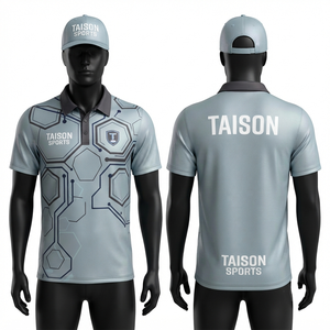 เสื้อเจอร์ซีย์ดิสก์กอล์ฟผู้ชาย พรีเมียม 160 GSM โพลีเอสเตอร์ อินเตอร์ล็อค สีดำ-เขียวอมฟ้า แถบข้าง แห้งเร็ว สกรีนโลโก้ตามสั่ง - Product Image 1