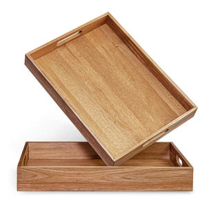 Plateau en bois naturel fabriqué à la main plateaux rectangulaires en bois de qualité supérieure pour le service des aliments et la décoration de la cuisine - Product Image 1