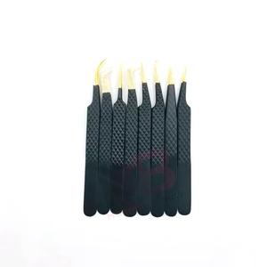 แหนบคุณภาพสูงสำหรับต่อขนตา แหนบต่อขนตาแบบมีโลโก้ แหนบปลายทอง  อุปกรณ์เสริมความงามสำหรับขนตา แหนบสแตนเลส - Product Image 4