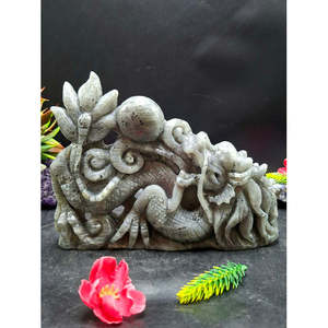 Figurine de dragon en labradorite orange sculptée à la main de 6 pouces, idéale pour les occasions spéciales, les cadeaux de pendaison de crémaillère et l'amélioration de l'ambiance - Product Image 1