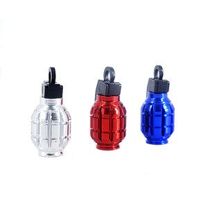 Tapa de válvula con forma de <span class=keywords><strong>Granada</strong></span> de Metal rojo, azul y blanco, accesorio Industrial novedoso, válvula de sellado de aire para piezas de automóviles, protección para coche y motocicleta - Product Image 6