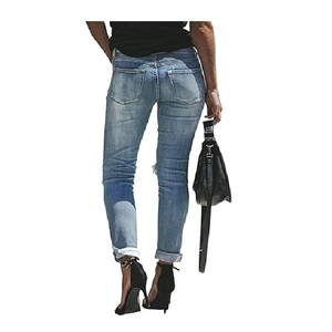 Salopette en jean longue de luxe pour femmes braguette à glissière avec poche taille XL extensible léger de haute qualité meilleur prix usine du Bangladesh - Product Image 2