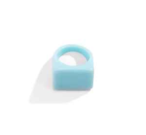 Mode géométrique coloré résine carré bague pour femmes bijoux en gros - Product Image 2