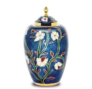 Urnas para cenizas adulto Blue Garden Urna funeraria grande para cenizas de seres queridos Tamaño 10,5 "y 220 Cu. En - Product Image 1