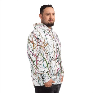 Venta al por mayor de sublimación personalizada Zip-Up Sudadera con capucha Warm Winter Streetwear Hombres Impreso 460Gsm Algodón Poliéster Material - Product Image 6