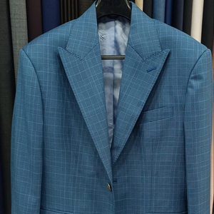 Unisexe sur mesure luxe mince plissé avant costumes d'affaires 100% laine anti-rides respirant bouton simple boutonnage veste d'été - Product Image 2