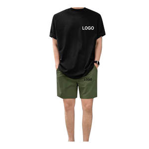 Ensemble de shorts d'été pour hommes de marque Short en maille deux pièces de grande taille et T-Shirt motif écossais respirant - Product Image 2