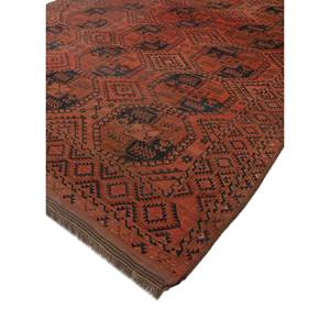 Alfombra Kilim de Lana Kiaan de Gran Tamaño, Anudada a Mano, con Patrón Geométrico Rojo Naranja para Entrada de Casa, Pasillo Rectangular -Paem-1184 9x12 - Product Image 2