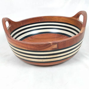 Ensaladera Extra Grande de Madera de Acacia Pulida a Mano, Utensilios de Madera Sostenibles para Servir en Fiestas - Product Image 1