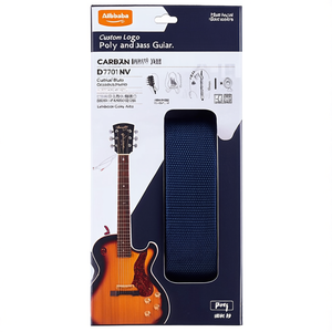 Sangle de guitare personnalisée avec logo, bleu marine, D0701NV, accessoires pour guitare classique et basse - Product Image 3