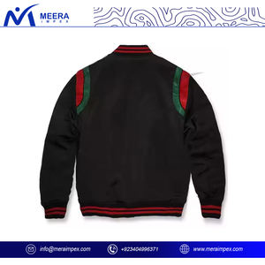 2025 nouveauté couleur noire unie veste de baseball pour hommes Logo personnalisé tissu respirant grande taille veste universitaire pour hommes - Product Image 3