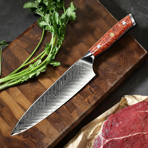 Vente en gros de commandes en gros personnalisées OEM ODM couteau de chef de cuisine professionnel style Damas avec manche en bois de résine - Product Image 6