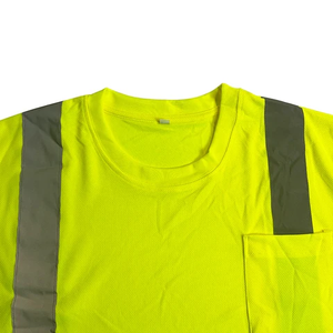 Camisa de alta visibilidad reflectante de trabajo al aire libre de estilo simple naranja fluorescente - Product Image 4