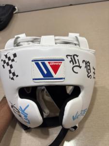 2025ชุดมวยหนังแท้สีขาวโครเมี่ยมหัวใจชนะมวยซ้อมมวยถุงมือป้องกันหัวขาหนีบ MS-SS- 009 - Product Image 6