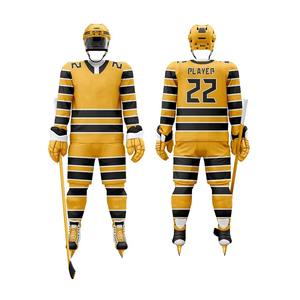 Uniforme de hockey sobre hielo impreso con nombre de equipo personalizado de bajo precio, el mejor artículo, salida de fábrica, ropa deportiva, uniforme de hockey sobre hielo - Product Image 4