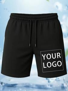 Pantalones cortos de playa personalizados para hombre, cintura elástica, cierre de cordón, pantalones de algodón transpirable, piernas con cintura personalizada - Product Image 2