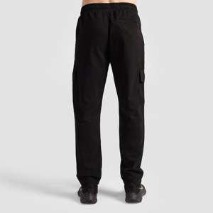 LiteFlex High Waist Cargo <b>Pants</b> Summer Canvas Corduroy Woven Cotton-Embroidered Straight Pattern <b>Black</b> Zippers Pleats Dark XL - Product Image 5