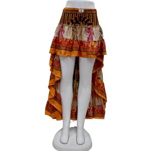 <b>Skirts</b> Updown Recycle Indian Silk Printed Bohemian Outfit for Summer 100% <b>Reversible</b> Breathable Natural Waistline - Product Image 3