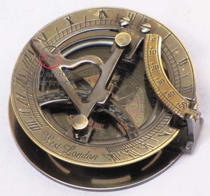 Cadran solaire fini antique de style vintage, boussole en laiton marin, poche directionnelle faite à la main, métal de haute qualité, camping, randonnée - Product Image 3