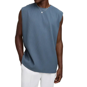 Camiseta sin mangas oversize unisex de streetwear para gimnasio, personalizada, con estampado gráfico, efecto acid wash, para hombre - Product Image 1