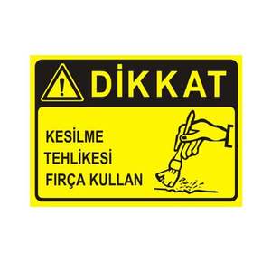 Warning <b>Electronic</b> <b>Sign</b> for Risk of Cuts-Use a Brush <b>Sign</b> - Product Image 1