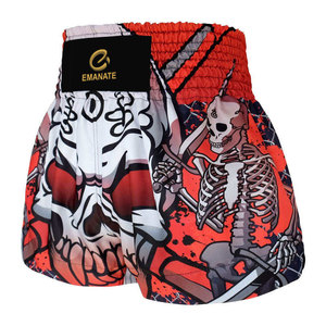 Pantalones Cortos de Boxeo Muay Thai de Satén 100% Poliéster para Hombre, Estilo Hip Hop con Decoración Desgarrada, Opción de Logotipo Personalizado - Product Image 4