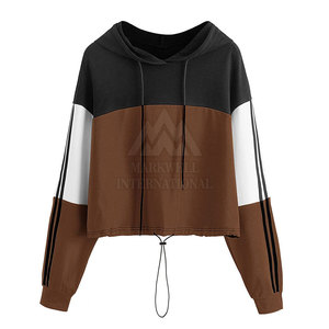 Precio razonable Mejor venta Crop Top Sudaderas con capucha Diseño personalizado Ropa de calle Mujeres Crop Top Sudaderas con capucha - Product Image 1