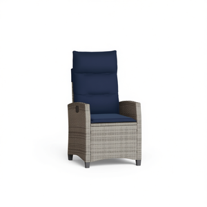 Chaise de jardin inclinable en rotin, mobilier d'extérieur au design contemporain, siège rembourré - Product Image 3