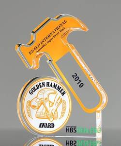 Martillo de sierra acrílica impreso personalizado, Premio de Reconocimiento de empleado, Lucite, gráficos a todo Color, cohete, rendimiento, Trofeo - Product Image 3