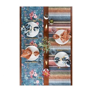 Hot Sale Floral White Embroidered 100% Organic Cotton GOTS Certificate High Quality Super Dual Sided Linen Style Table <b>Runners</b> - Product Image 3