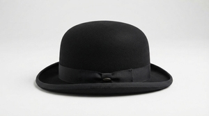 Black Wool Bowler <b>Hat</b> Round Top Dress Cap Ribbon <b>Band</b> Unisex Formal Events Costume Everyday Wear Wholesale Custom Logo - Product Image 2