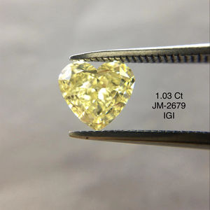 Diamante suelto VS1 Clarity Fancy Yellow 1,03 Quilates Corte de corazón brillante Diamantes sueltos reales de lujo para la fabricación de joyas Usos OEM a granel - Product Image 1