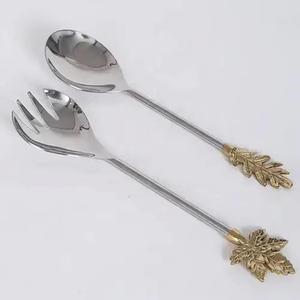 Cubiertos dorados más vendidos, juego de queso de acero inoxidable, diseño de hojas, mango, cuchillo para mantequilla, esparcidor, cuchillo para queso, vajilla, vajilla - Product Image 5