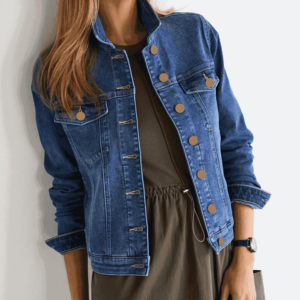 Chaquetas vaqueras para mujer superventas, ropa de invierno informal de Color personalizado, nuevo diseño de moda de algodón con bolsillos para otoño - Product Image 3