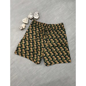 กางเกงขาสั้นผ้าฝ้ายพิมพ์ลายบล็อก 100% - เอวกลาง ระบายอากาศได้ดี สไตล์กางเกงขายาว - ไซส์เล็ก - Product Image 2