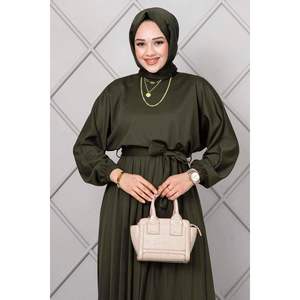 Begonia Vestido Hijab Plisado Caqui - Product Image 3