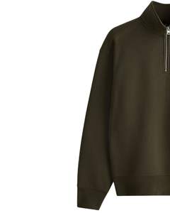 เสื้อสเวตเชิ้ตผ้าฟลีซสีเขียวแบบซิปครึ่งตัวสำหรับผู้ชาย ฤดูหนาว อุ่น นุ่ม คอสูง สวมใส่สบาย ทรงหลวม แขนยาว แฟชั่น เสื้อพูลโอเวอร์ - Product Image 2