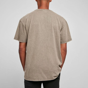 Camiseta de Hombre al por Mayor con Lavado Ácido, Personalizable, 100% Algodón, Cuello Redondo, Manga Corta, Alta Calidad, 220g, Diseño en Blanco, Totalmente Personalizada - Product Image 3