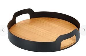 Bandeja de madera de mango para servir, usos hechos a mano para utensilios de cocina, bandeja para servir para té, café y otros, bandeja multiusos, vajilla - Product Image 6